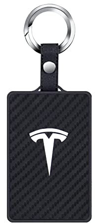 HEYCE Schlüsselkartenhalter Silikonschutzhülle Schlüsselanhänger für Tesla Model 3 Model Y,Carbon Black