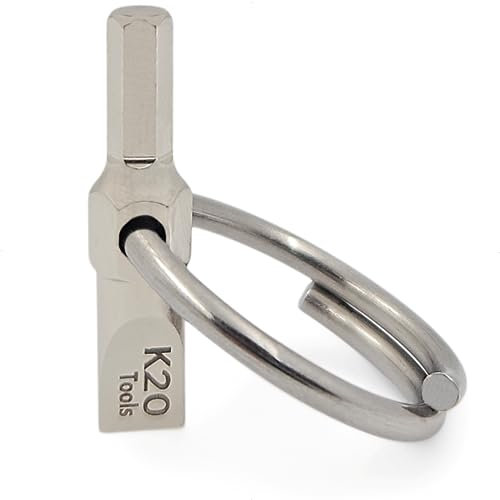 K20 Tools - Photography Keychain Multi-Tool with 5/32 (4mm) Allen Wrench Hex Key and Flat Head Screwdriver - For Photographers Camera, Tripod, Brackets/Plates, Bags