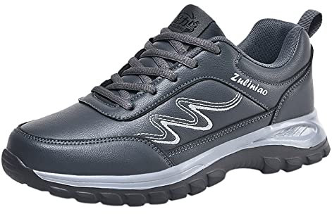 Scarpe Uomo estive Eleganti Stivali Uomo Alti Neri Scarpe Uomo Sneakers Stivali Uomo Pelle Grigio Scuro-d 12.99