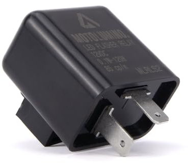 Aharon Motolumino Blinker Relais für Motorräder | Universal 12V LED/Halogen | 2-Pin-Anschluss | Lauflichtblinker