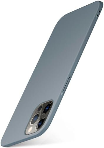 moex Alpha Case für Apple iPhone 12/12 Pro Hülle Ultra Dünn, Schutzhülle mit erhöhtem Kameraschutz, Slim Cover Hardcase Backcover, Dünnste Handyhülle Minimalistisch, Matt Taupe