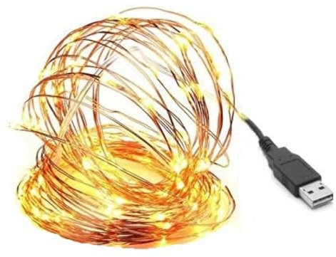 AAN BY SCOTT Christmas Fairy Lights USB LED String Lights Copper Wire Waterproof for Indoor Outdoor Decorative, Bedroom, Wedding, Party, Tree Decoration (50LEDs, Warm White) (5M/16 Ft. (Pack of 1))