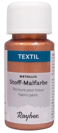 Rayher Textil Peinture pour Tissus Acrylique métallique FL 50ml cuivre, 35063638