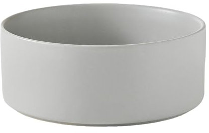 Welloyed 8'' Ceramic Dog Bowl - 70Oz Classic Dogs Food & Water Bowl for Medium and Large Breeds, Heavy-Duty Non-Slip Dog Dish, Food Grade Stoneware Pet Bowl, Dishwasher & Microwave Safe, Grey