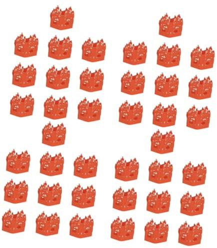 Warmhm 80 STK Halloween Lampenschirme Aus Papier Geschenkpapier Schwarz Hausdekorationen Für Zu Hause Kuchen Verzieren Halloween-kerzeneinlagen Halloween-kerzenhalter Hohl Die