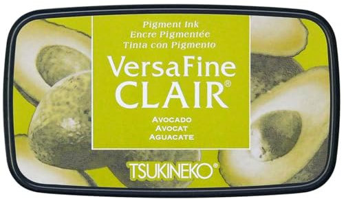 Tsukineko VF-CLA-554 VersaFine Clair Stempelkissen-Grün, Avocado-Groß-Deckend, Wasserfest, Beständig Gegen Ausbleichen-Embossing, pad size: 7.6 x 3.5 cm