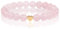 Onperpoe Perlen Rosenquarz Armband Echt mit 8mm Perlen und Edelstahlherz Verschiedene Längen Heilstein Kette Rosenquarz Perlen Glücksbringer Armband Geschenk Spiritueller Schmuck Damen
