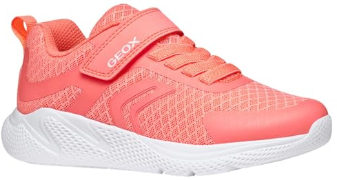 Geox J SPRINTYE Girl A Sneaker, Fluo Coral, 34 EU