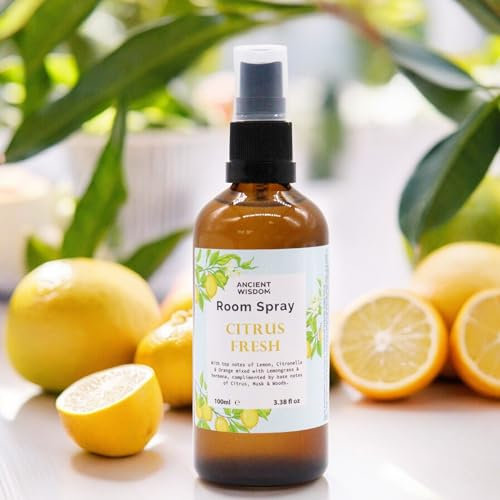 Home Fresh Raumspray, Zitrusfrisch, 100 ml, hochwertige natürliche Inhaltsstoffe, langanhaltender Zitrushainduft, erfrischender Zitronen-, Citronella- und Orangenduft, aromatischer Lufterfrischer