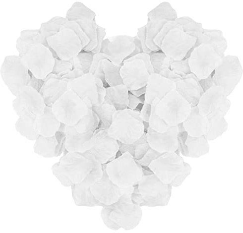 1200 Pièces Pétales de Rose Artificielles, Pétale de Rose Blanche, Pétales en Soie de Rose Blanche pour Décoration de Mariage, Saint Valentin, Fête, Anniversaire
