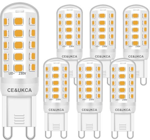 Brantoo G9 LED Bulbs 3W Warm White 2700K, No Flicker Equivalent to 20W 25W 28W 33W 40W Halogen Bulbs, CRI>85, G9 Socket Energy Saving Led Lamp, Not Dimmable, AC 230V, 6 Pack