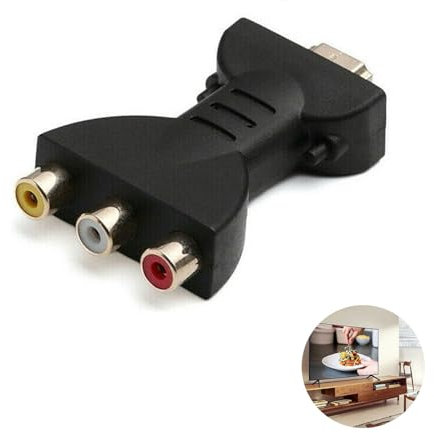 Edksegjcsous High-Definition AV Video Adapter - HDMI to AV RGB RCA Converter, Portable 1080P HD HDMI Male to 3 RCA Female Component Converter, Universal Compatibility for TV, Laptop, PC, DVD