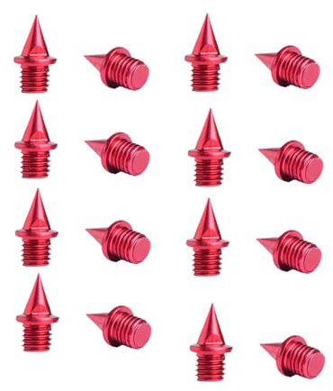 16 piezas de clavos para zapatillas de atletismo, clavos para correr en pista y campo, clavos para pista portátiles, resistentes y profesionales, para, Rojo