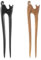 FloralGrace Lot de 2 bâtonnets à cheveux en bois en forme de U, fourchettes françaises faites à la main avec un joli design de chat, 2 épingles à cheveux vintage en bois (noir + marron)