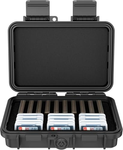 KIWIFOTOS SD/SDHC/SDXC CFB Memory Card Case Water-Resistant, Suitable for 12 SD + 10 CFexpress Type-B/XQD Card Holders, Individual SD Card Storage Wallet For Travelers, Photographers And Videographers