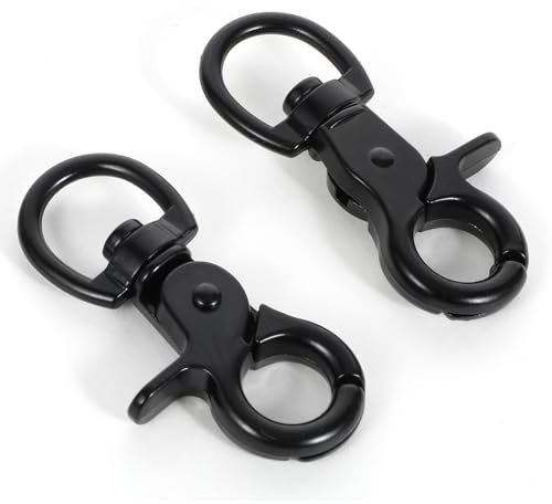 2 Stück Edelstahl Karabinerhaken mit Drehgelenk, Karabiner für Hundeleine Wirbelkarabiner, Hunde Karabiner Robusten Wirbel Schnappkarabiner für Hundehalsband Schlüsselbänder