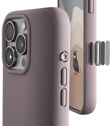 TineeOwl for iPhone 16 Pro Magnetic Case, [Covered Camera Control Button], Compatible with MagSafe, TPU, Minimalist, Slim/Thin, Grippy - Dune Series (Dusty Lilac, iPhone 16 Pro)