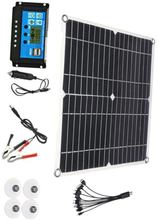 YARNOW Paneles Solares De Silicio Cargador Solar para Exteriores con Controlador para Camping y Emergencias Panel De Carga Solar con Células Solares