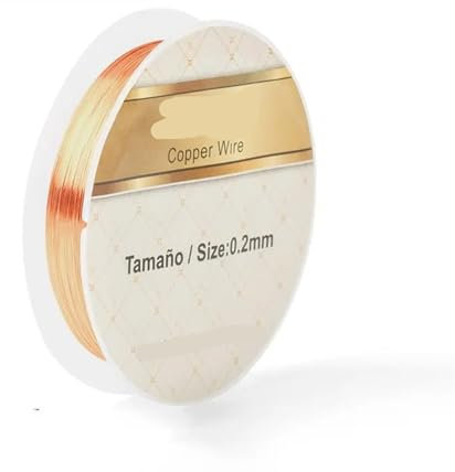 Alambre de cobre Alambre de cobre y plata dorada de 0,2-1mm, retención de Color for fabricación de joyas, pulsera, pendientes DIY, suministros, accesorios artesanales hechos a mano(Rose gold,0.2mm-18