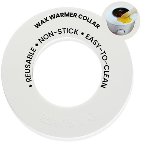 Reusable Non-Stick Silicone Wax Collars for Wax Pot – Fits All 14-16 oz Wax Cans & Warmers – Wax Warmer Collars for Easy, Mess-Free Cleaning (White, 1pc)