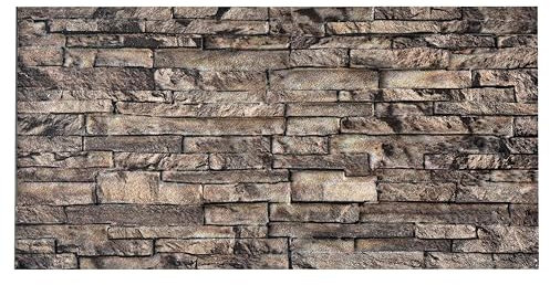 K&B Panels 3D Wall Panels, Realistic Slate Effect Styrofoam Wall Panelling Kit, Lightweight, Easy to Install, Dual Insulation to Reduce Acoustic Noise, Indoor & Outdoor (Tobacco) (10 Panels)