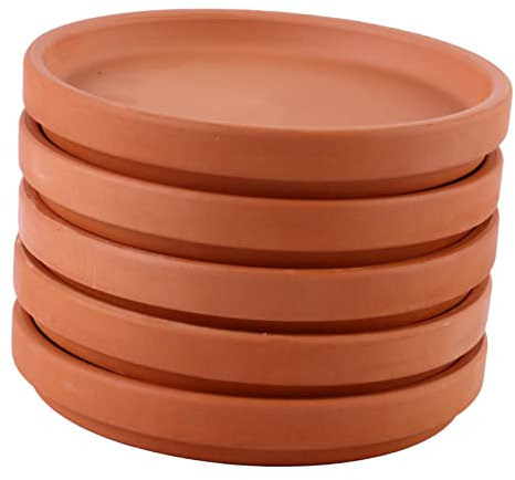 VANZACK 5pièces Soucoupes Céramique pour Pots De Fleurs Set De Plateaux De Drainage pour Plantes Supports pour Jardinières Intérieures