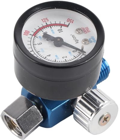 Paint Gun Pressure Regulator, 1/4” 0-150PSI Spray Paint Gun Air Pressure Regulator Pressure gauges Pneumatic Tool Accessory for Air Compressor and Air Tools