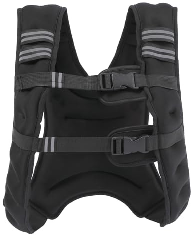 Professional Weighted Vest 5kg or 10kg – Adjustable Workout Weight Vest for Men & Women | Breathable Neoprene, Reflective Strips, Strength Training, Running & Fitness (Black, 10kg)