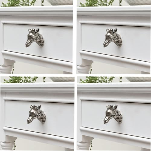 Melody Maison Set Of 4 Silver Giraffe Drawer Knobs