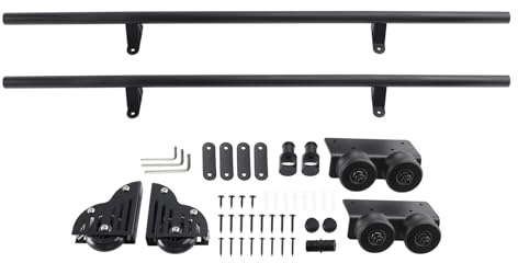 Topteng 6.6FT Round Tube Rolling Library Sliding Ladder Hardware Kit with Brake