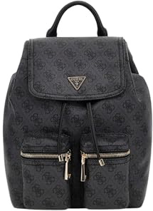 GUESS sac à dos de loisirs Manhattan II Flap Backpack Coal Logo gris foncé