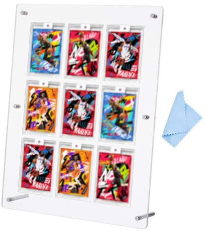 DICOSMETIC 9 Fach Sammelkartendisplay PVC Kunststoff Aufbewahrungsrahmen Für Spielkarten 6.5x27.5x34.5cm Klare Baseballkarten Organizer Sportkarten Displayhalter
