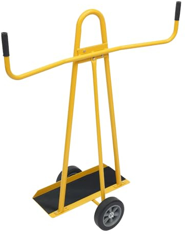Owneed Plattenkarre, Tragkraft bis 400kg, Plattenregal mit 2 Vollgummi Rädern, Plattenwagen für Baustellen, Werkstatt & Heimwerker