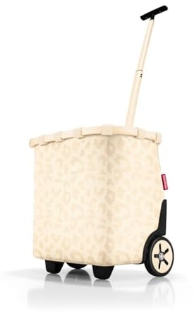 reisenthel carrycruiser Leo Vanilla – Tragbarer Einkaufstrolley mit stabilem Aluminiumrahmen, Schultergurt und herausnehmbarer Netz-Innentasche – Aus wasserabweisendem Material