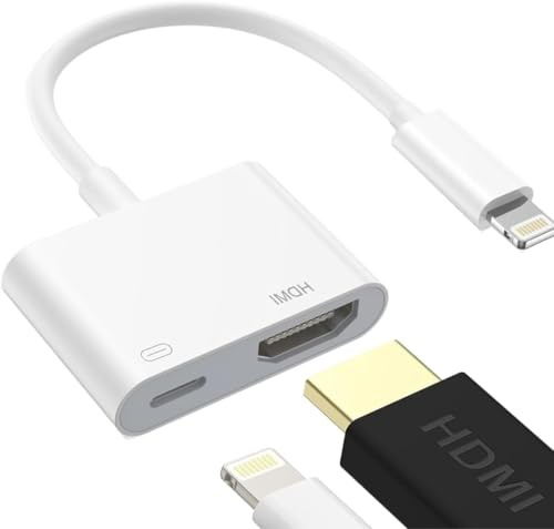 QINVVXAN USB C to HDMI Adapter, 1080P HDMI Cable Connector, HDMI Adapter, Digital AV Converter Sync Screen Video for Phone 14 13 12 11 XS XR X 8 iPad to HDTV Projector Monitor