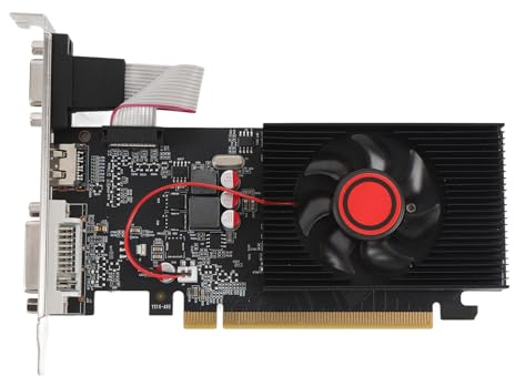 Plyisty 1GB DDR3 Gaming Graphics Card, 64BIT 500MHz Core Frequency 600MHz Memory Frequency PCIe 2.0 16X Video Card, for Computer PCs 11 10 7 8