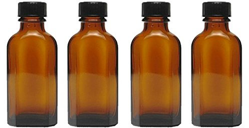 mikken 4 Medizinflaschen 50 ml in Braunglas Apothekerflaschen inkl. Etiketten