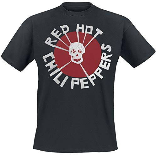 Red Hot Chili Peppers T Shirt Flea Skull Band Logo Nue offiziell Herren Schwarz
