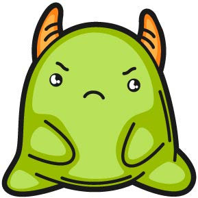 Oedim Aufkleber/Aufkleber, Motiv Grünes Monster mit Büchern, 10 x 10 cm, selbstklebend, einfach anzubringen, günstig und robust