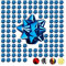Relaxdays, Blau Geschenkschleifen 100er Set, Selbstklebend, Kleine Dekoschleifen für Weihnachten & Geburtstag, Ø 5 cm