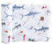 Little Unicorn - Premium 100% Baumwoll-Musselin Pucktuch - atmungsaktive Babydecke - handgemalte Designs - 1 Stück - 120 x 120 cm(Shark)