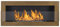 Biokamin Nice-House Gold 90x40cm mit Glasscheibe. 900x400mm antikgoldener Biokamin zum direkten Aufhängen an die Wand oder zur Montage in Einer Wandöffnung.