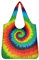 Pizding Wiederverwendbare Einkaufstasche für Damen, Regenbogen-Wirbel, Batikdruck, groß, strapazierfähig, lange Griffe und verstärkter Boden, faltbar, leicht für den Alltag