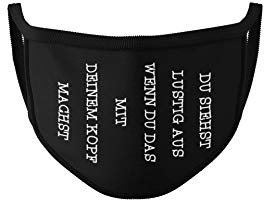 Dilara Lustige Masken - Stoffmasken waschbar aus Baumwolle (Du siehst lustig aus wenn du das mit deinem Kopf machst)