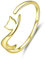 Ategazza Damen Ring Katze 925 Sterling Silber Offener Verstellbarer Ring mit Süßem Design GA01 (Gold1)