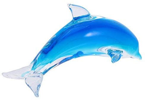 Garneck Farbige Delfin-Figur aus Glas, kreative Doppelverglasungskunst, Meerwelt-Tier-Sammelstück