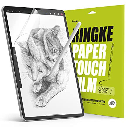 Ringke Paper Touch Film Soft Compatible con Protector Pantalla iPad Air 5 Generación (2022) y iPad Air 4 (2020), iPad Pro 11 Pulgadas (2022, 2021, 2020, 2018) para la Escritura, Dibujar - 2 Pack