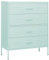 vidaXL Kommode 4 Schubladen Anrichte Schrank Beistellschrank Mehrzweckschrank Standschrank Sideboard Schubladenschrank Minzgrün 80x35x101,5cm Stahl
