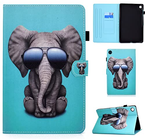 CASAFUNY Hülle für Samsung Galaxy Tab A8 10,5 2022/2021 (SM-X200/SM-X205/SM-X207), PU Leder Tablette Schützhülle Multi-Winkel Ständer Cover Case für Samsung Galaxy Tab A8 2022/2021, Brillen-Symbol