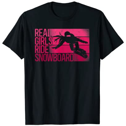 Snowboard Snowboard Vintage-Mädchen-Fahrt T-Shirt
